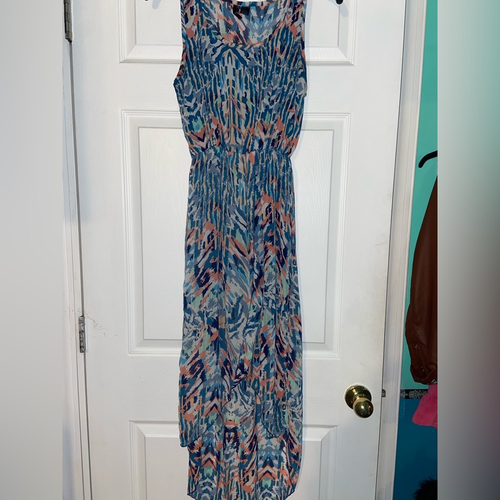 FUN & FLIRT Dress High -Low Multi Color Sleeveless